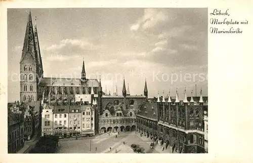 Luebeck Marktplatz Marienkirche Rathaus Luebeck