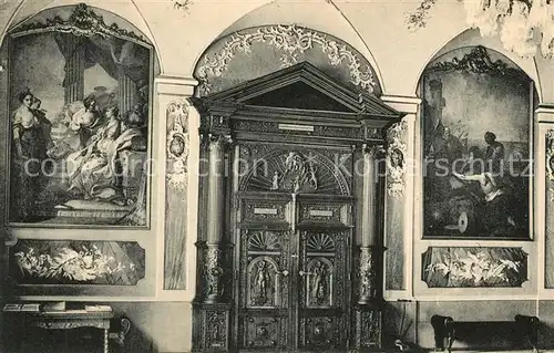 Luebeck Tuer im Audienzsall im Rathaus Wandgemaelde Luebeck