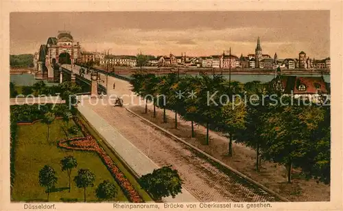 Duesseldorf Rheinbruecke von Oberkassel gesehen Duesseldorf