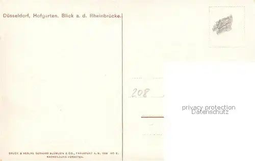 Duesseldorf Hofgarten Rheinbruecke Duesseldorf