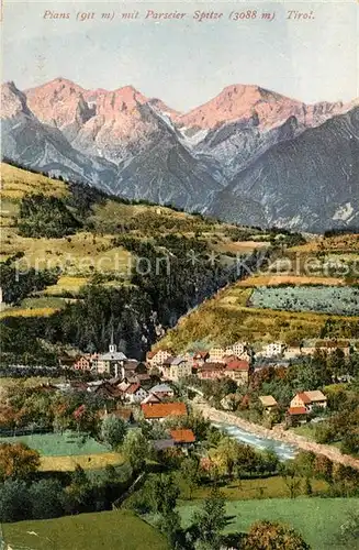 Pians_Oesterreich Panorama mit Parseier Spitze Lechtaler Alpen Photochromiekarte Nr 10695 Pians_Oesterreich