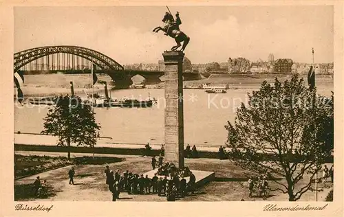 Duesseldorf Ulanendenkmal Ehrenhof Rheinbruecke Duesseldorf