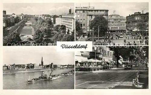 Duesseldorf Stadtgraben Koenigsallee Innenstadt Rhein Binnenschifffahrt Dampfer Frachtkahn Duesseldorf