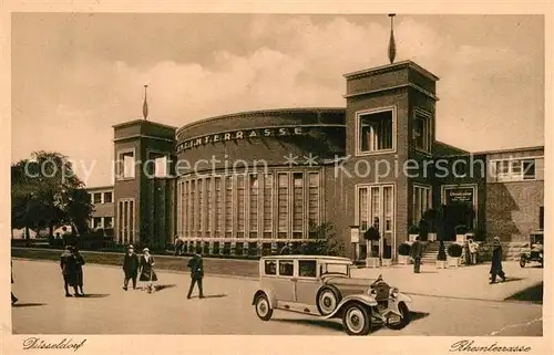 Duesseldorf Rheinterrasse Automobil Illustration Duesseldorf