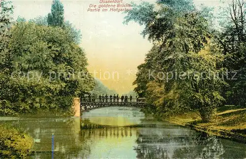 Duesseldorf Goldene Bruecke im Hofgarten Duesseldorf