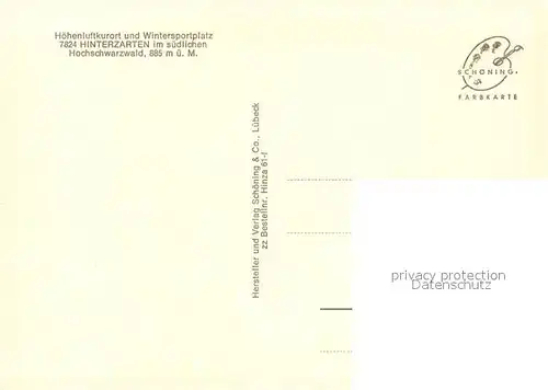 AK / Ansichtskarte Hinterzarten  Hinterzarten