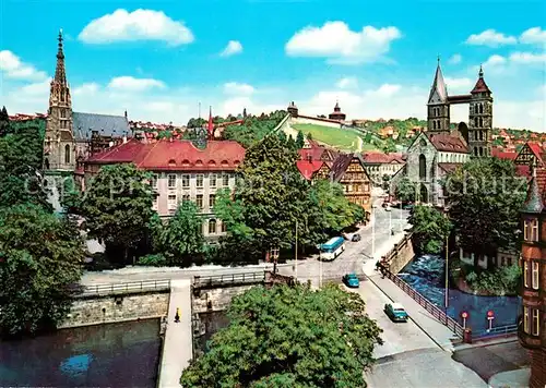 AK / Ansichtskarte Esslingen_Neckar Agnesbruecke Frauenkirche Esslingen Neckar