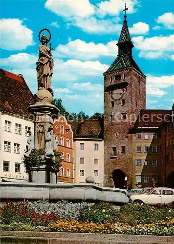 AK / Ansichtskarte Landsberg_Lech Turm Marienbrunnen Landsberg_Lech