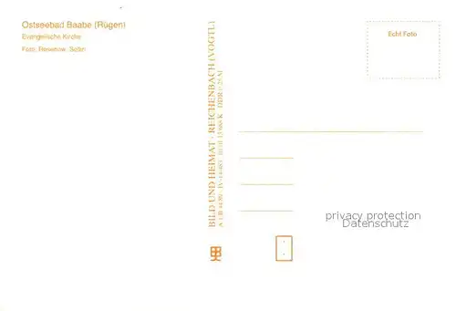 AK / Ansichtskarte Baabe_Ostseebad_Ruegen Evangelische Kirche Baabe_Ostseebad_Ruegen