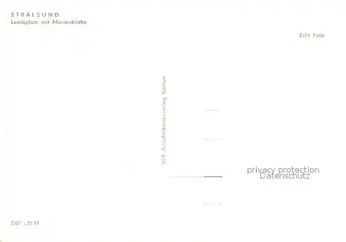 AK / Ansichtskarte Stralsund_Mecklenburg_Vorpommern Leninplatz Marienkirche Stralsund_Mecklenburg