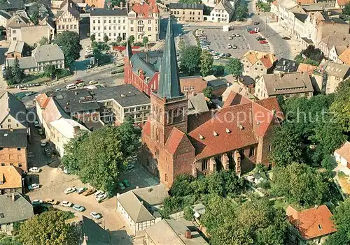 AK / Ansichtskarte Bergen_Ruegen St. Marienkirche Fliegeraufnahme Bergen Ruegen