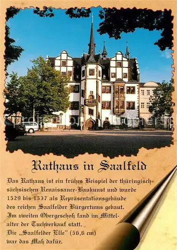 AK / Ansichtskarte Saalfeld_Saale Rathaus Saalfeld_Saale