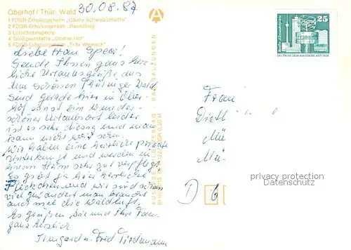 AK / Ansichtskarte Oberhof_Thueringen Erholungsheim Obere Schweizerhuette Rennsteig Luetschetalsperre Oberhof Thueringen