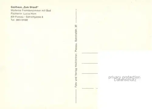 AK / Ansichtskarte Passau Gasthaus Zum Strauss Passau