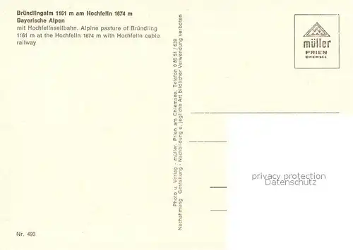 AK / Ansichtskarte Hochfelln_Bergen Bruendlingalm Seilbahn  Hochfelln Bergen
