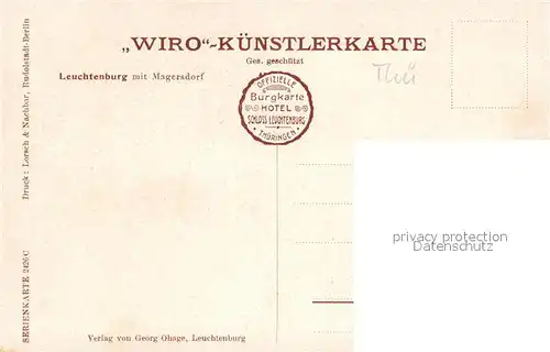 AK / Ansichtskarte Verlag_WIRO_Wiedemann_Nr. 2426 C Leuchtenburg Magersdorf  Verlag_WIRO_Wiedemann_Nr.