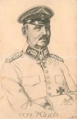 AK / Ansichtskarte Militaria_Generaele_Stab_Deutschland Alexander von Kluck Handgemalt  Militaria_Generaele