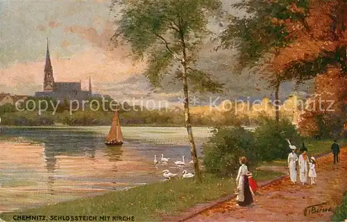 AK / Ansichtskarte Verlag_Primus_Nr. 2017 Chemnitz Schlossteich Kirche N. Beraud  Verlag_Primus_Nr.