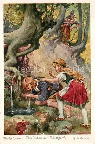AK / Ansichtskarte Maerchen_Sagen Bruederchen und Schwesterchen Brueder Grimm G. Hinke Nr. 4540 Maerchen Sagen