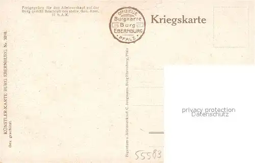 AK / Ansichtskarte Verlag_WIRO_Wiedemann_Nr. 3098 Burg Ebernburg Pfalz  Verlag_WIRO_Wiedemann_Nr.