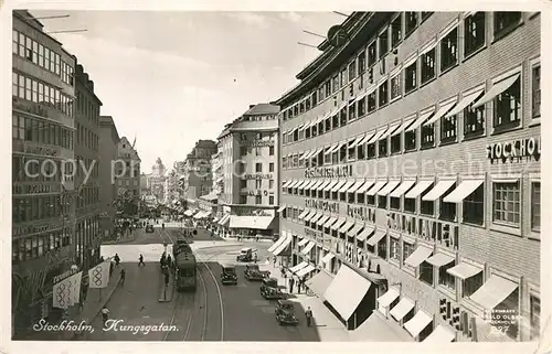 AK / Ansichtskarte Strassenbahn Stockholm Kungsgatan Strassenbahn