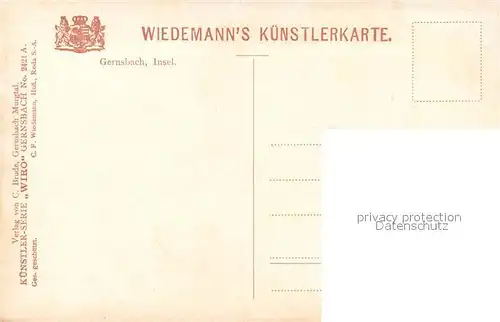 AK / Ansichtskarte Verlag_Wiedemann_WIRO_Nr. 2421 A Gernsbach Insel  Verlag_Wiedemann_WIRO_Nr.