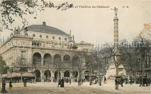 AK / Ansichtskarte Paris Place et Theatre du Chatelet Paris