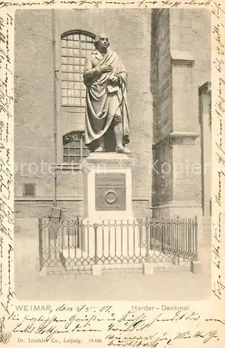 AK / Ansichtskarte Weimar_Thueringen Herder Denkmal Weimar Thueringen