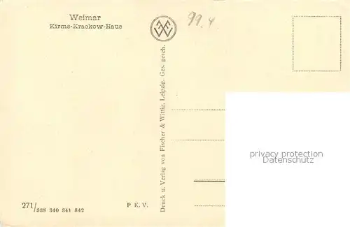 AK / Ansichtskarte Weimar_Thueringen Kirms Krackow Haus von innen Zimmer Weimar Thueringen