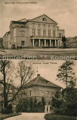 AK / Ansichtskarte Weimar_Thueringen Nationaltheater Liszt Haus Weimar Thueringen