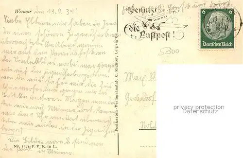 AK / Ansichtskarte Weimar_Thueringen Schillerhaus Goethe Nationalmuseum Deutsches Nationaltheater Goethes Gartenhaus Weimar Thueringen