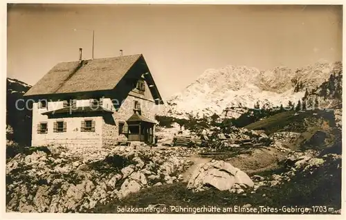 AK / Ansichtskarte Puehringerhuette am Elmsee Totes Gebirge Puehringerhuette