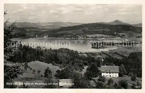 AK / Ansichtskarte Maiernigg_Woerther_See Blick von der Alpe auf den See Maiernigg_Woerther_See