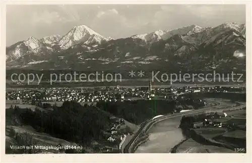 AK / Ansichtskarte Villach_Kaernten Fliegeraufnahme mit Mittagskogel Villach_Kaernten