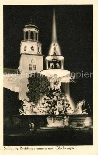AK / Ansichtskarte Salzburg_Oesterreich Residenzbrunnen mit Glockenspiel Salzburg_Oesterreich