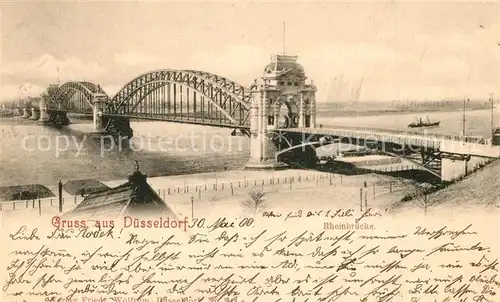 AK / Ansichtskarte Duesseldorf Rheinbruecke Duesseldorf