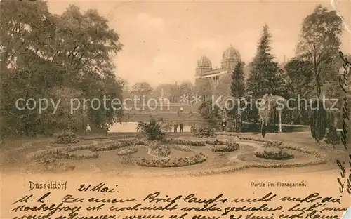 AK / Ansichtskarte Duesseldorf Partie im Floragarten Duesseldorf