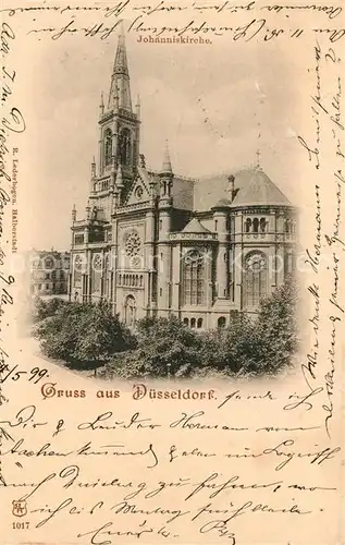 AK / Ansichtskarte Duesseldorf Johanniskirche Deutsche Reichspost Duesseldorf