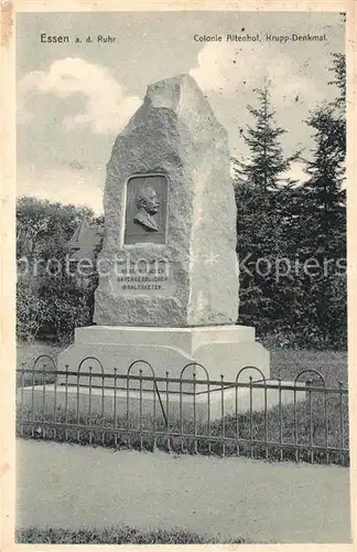 AK / Ansichtskarte Essen_Ruhr Colonie Altenhof Krupp Denkmal Essen_Ruhr