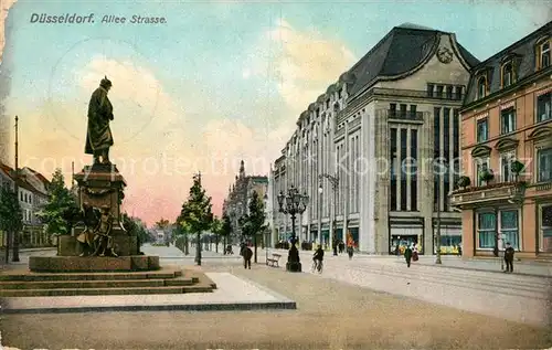 AK / Ansichtskarte Duesseldorf Alleestrasse Denkmal Statue Duesseldorf