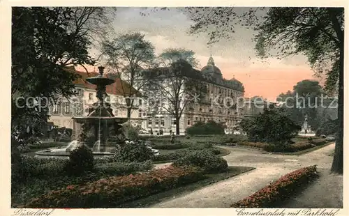 AK / Ansichtskarte Duesseldorf Corneliusplatz mit Parkhotel Brunnen Duesseldorf