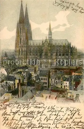AK / Ansichtskarte Koeln_Rhein Blick auf den Dom von Sueden Koeln_Rhein