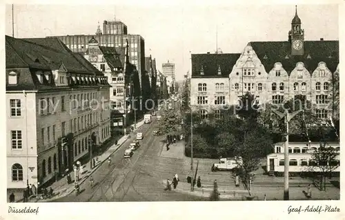 AK / Ansichtskarte Duesseldorf Graf Adolf Platz Strassenbahn Duesseldorf