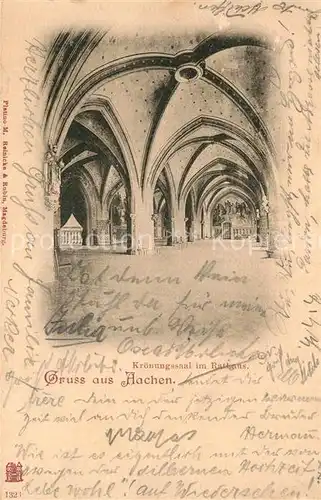 AK / Ansichtskarte Aachen Kroenungssaal im Rathaus Deutsche Reichspost Aachen