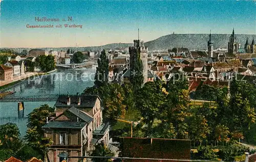 AK / Ansichtskarte Heilbronn_Neckar Gesamtansicht mit Wartberg Heilbronn Neckar