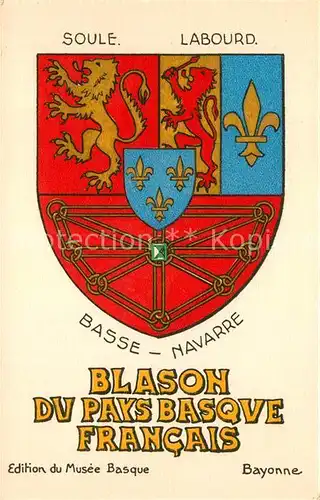 AK / Ansichtskarte Bayonne_Pyrenees_Atlantiques Blason du Pays Basque Francais Wappen Bayonne_Pyrenees