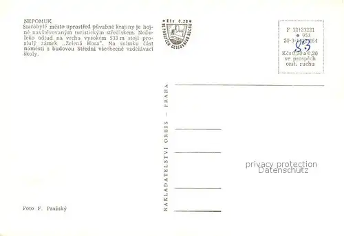 AK / Ansichtskarte Nepomuk Starobyle mesto uprostred puvabne krajiny je hojne navistevovanym turistickym strediskem Nepomuk