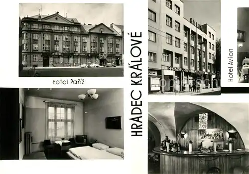 AK / Ansichtskarte Hradec_Kralove Hotel Pariz Hotel Avion Zimmer Bar Hradec Kralove