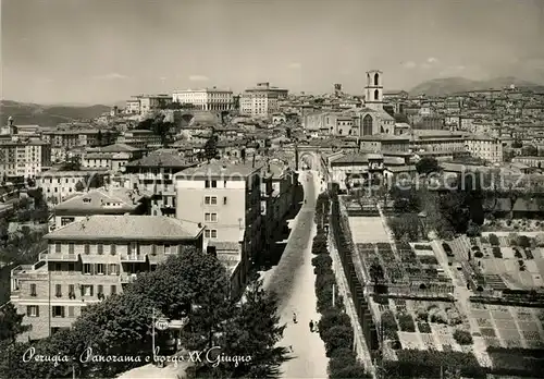AK / Ansichtskarte Perugia Panorama e borgo XX Giugno Perugia