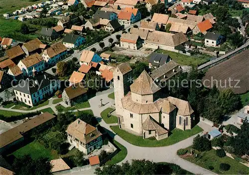AK / Ansichtskarte Ottmarsheim_Haut Rhin Zentralbau des XI Jhdt Fliegeraufnahme Ottmarsheim Haut Rhin